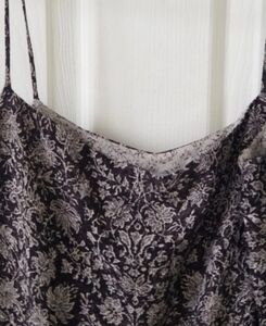 NWT Vtg Anne Klein 100% Silk Crepe Print Maxi Dress Contrast Lining & Slits XS